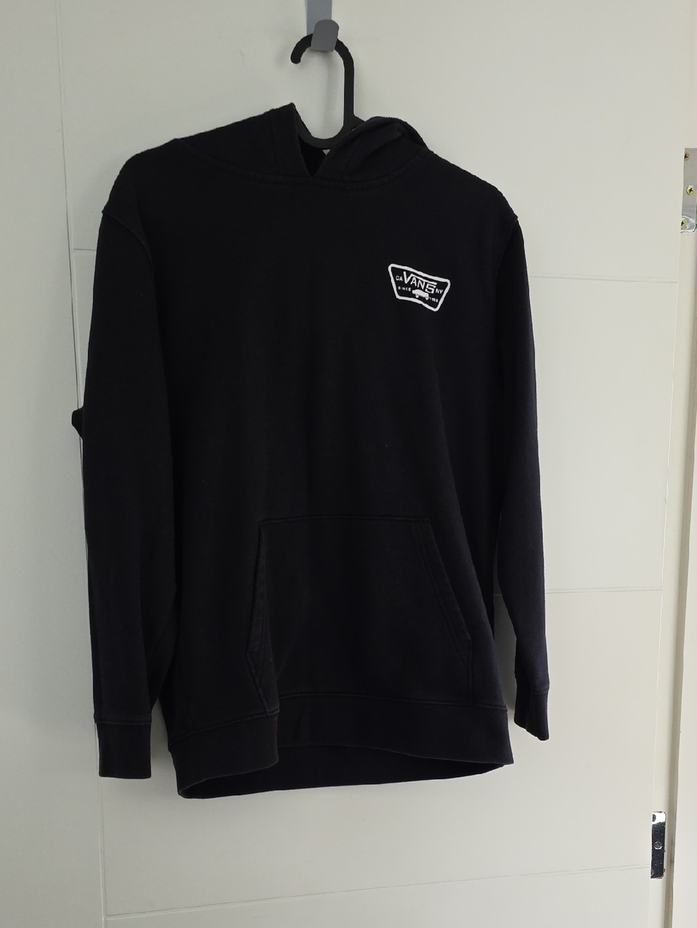 Vans Black Logo Hooded Sweatshirt Kids Size L